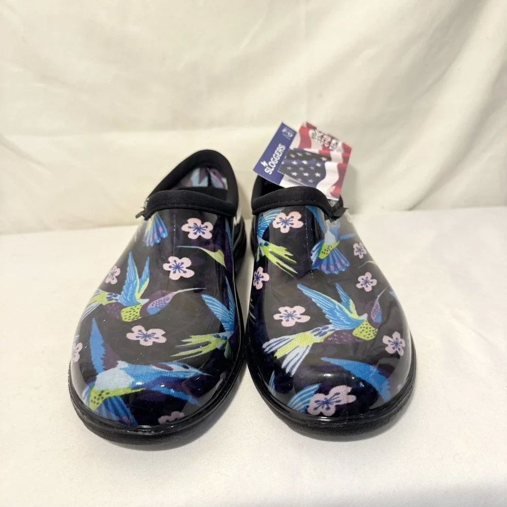 Sloggers Garden Clogs Hummingbird And Flowers Women's Us Size 6 NWT‎